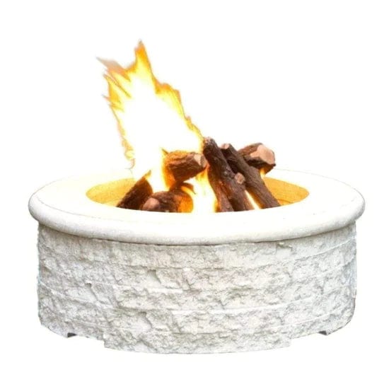 American Fyre Designs 39" Chiseled Outdoor Round Gas Fire Pit Royal