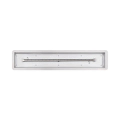 The Outdoor Plus Rectangular Drop-in Pan Linear Burner With White Background