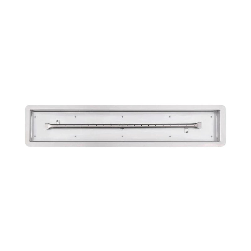 The Outdoor Plus Rectangular Drop-in Pan Linear Burner With White Background