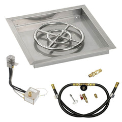 American Fire Glass Square Drop-In Pan with All Weather Electronic Ignition System