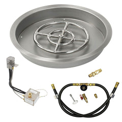 American Fire Glass Round Drop-In Pan with All Weather Electronic Ignition System