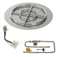 American Fire Glass Round Flat Pan with All Weather Electronic Ignition System