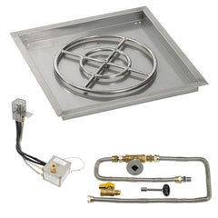 American Fire Glass Square Drop-In Pan with All Weather Electronic Ignition System