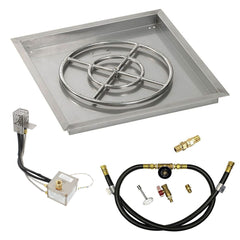 American Fire Glass Square Drop-In Pan with All Weather Electronic Ignition System