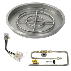 American Fire Glass Round Drop-In Pan with All Weather Electronic Ignition System