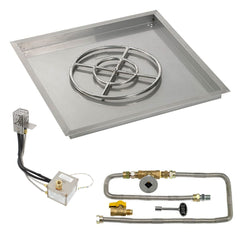 American Fire Glass Square Drop-In Pan with All Weather Electronic Ignition System