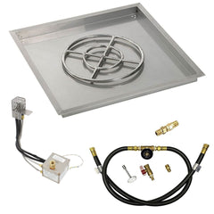 American Fire Glass Square Drop-In Pan with All Weather Electronic Ignition System