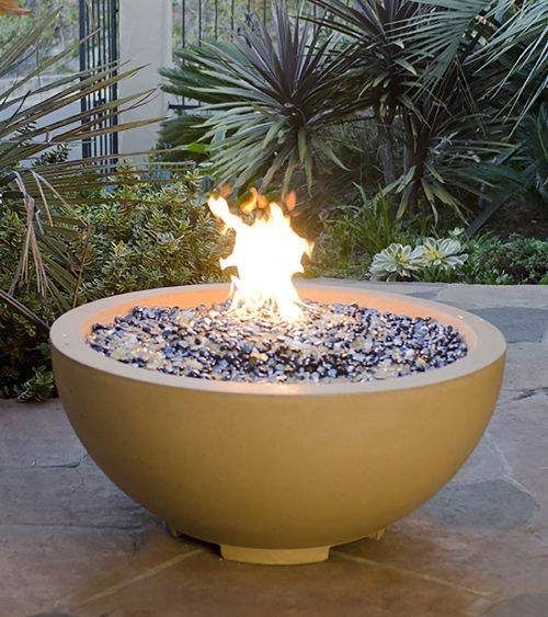 American Fyre Designs 48" Round Concrete Gas Fire Bowl