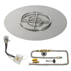 American Fire Glass Round Flat Pan with All Weather Electronic Ignition System