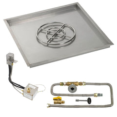 American Fire Glass Square Drop-In Pan with All Weather Electronic Ignition System