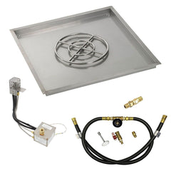 American Fire Glass Square Drop-In Pan with All Weather Electronic Ignition System