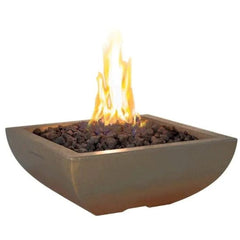 American Fyre Designs 30" Bordeaux Petite Square Concrete Gas Fire Bowl