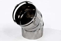 National Chimney 6 Inch Diameter Adjustable Elbow 45 Degree - NC645FLEXSS