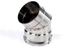 National Chimney 6 Inch Diameter Fixed Elbow 45 Degree - NC645FLEXSS