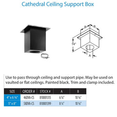 DuraVent DirectVent Pro 4x6-5/8 Inch Diameter Cathedral Ceiling Support Box - 46DVA-CS