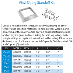 DuraVent DirectVent Pro 4x6-5/8 Inch Diameter Vinyl Siding Standoff Kit - 46DVA-VSS