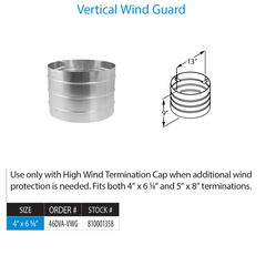 DuraVent DirectVent Pro 4x6-5/8 Inch Diameter Vertical Wind Guard - 46DVA-VWG