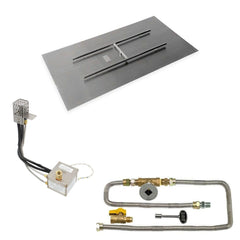 American Fire Glass Rectangular Flat Pan with All Weather Electronic Ignition System