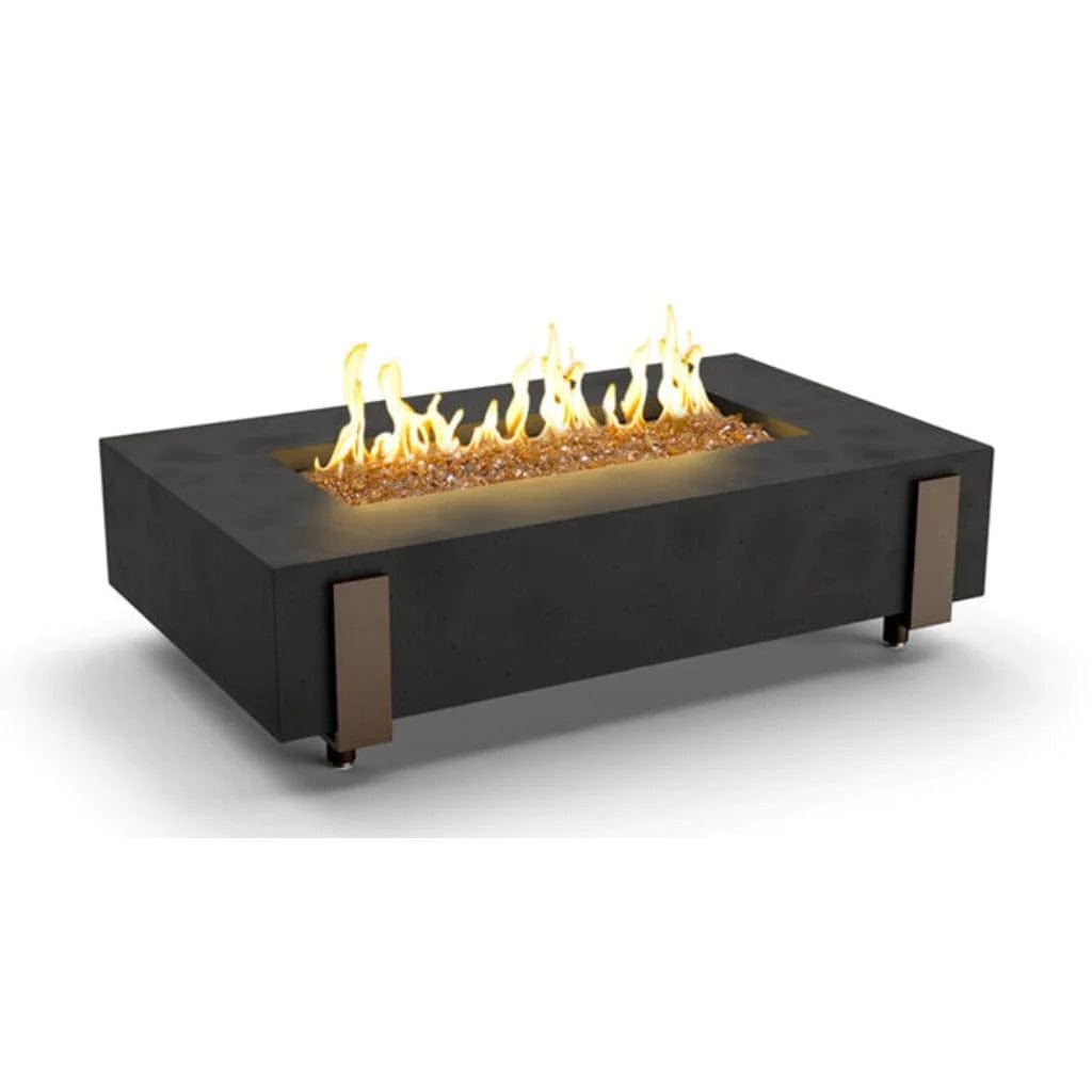 American Fyre Designs 60" Iron Saddle Rectangular Chat Height Fire Table
