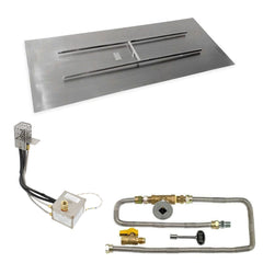 American Fire Glass Rectangular Flat Pan with All Weather Electronic Ignition System