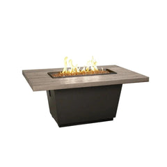 American Fyre Designs 54" Reclaimed Wood Cosmopolitan Rectangular Chat Height Fire Table