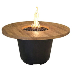 American Fyre Designs 48" Reclaimed Wood Cosmopolitan Round Chat Height Fire Table
