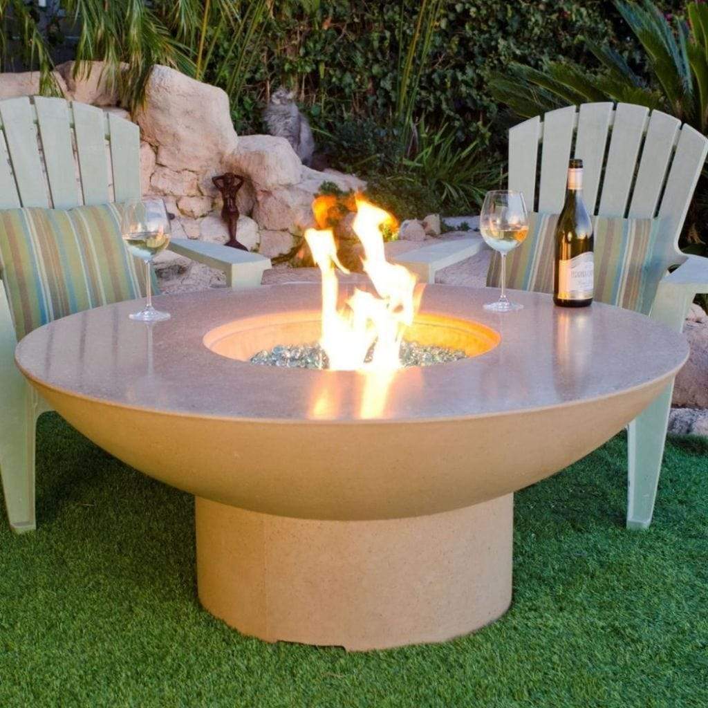 American Fyre Designs 48" Lotus Round Chat Height Fire Table