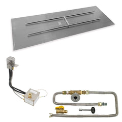 American Fire Glass Rectangular Flat Pan with All Weather Electronic Ignition System