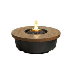 American Fyre Designs 47" Reclaimed Wood Contempo Round Chat Height Fire Table