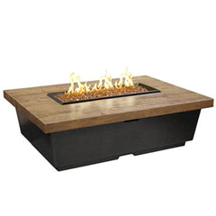 American Fyre Designs 54" Reclaimed Wood Contempo Rectangular Chat Height Fire Table