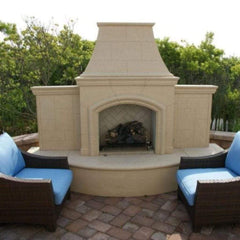 American Fyre Designs 113" Grand Phoenix Outdoor Gas Fireplace with Rectangle Extended Bullnose Hearth