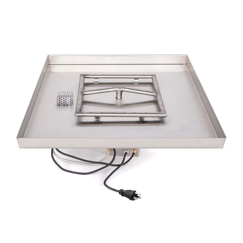 The Outdoor Plus Lipless Round Drop-in Pan with Square Burner with Power Supply