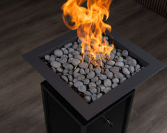 Warming Trends AON Metal Architectural Pinnacle Square Wok Metal Vessels w/ Crossfire Brass Burner