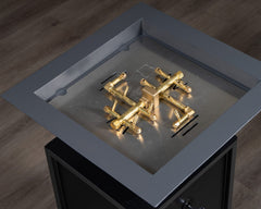 Warming Trends AON Metal Architectural Pinnacle Square Wok Metal Vessels w/ Crossfire Brass Burner