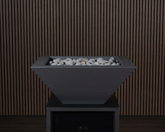Warming Trends AON Metal Architectural Pinnacle Square Wok Metal Vessels w/ Crossfire Brass Burner