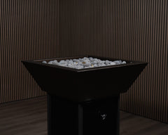 Warming Trends AON Metal Architectural Pinnacle Square Wok Metal Vessels w/ Crossfire Brass Burner