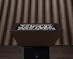 Warming Trends AON Metal Architectural Pinnacle Square Wok Metal Vessels w/ Crossfire Brass Burner