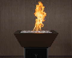 Warming Trends AON Metal Architectural Pinnacle Square Wok Metal Vessels w/ Crossfire Brass Burner