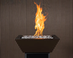 Warming Trends AON Metal Architectural Pinnacle Square Wok Metal Vessels w/ Crossfire Brass Burner
