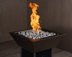 Warming Trends AON Metal Architectural Pinnacle Square Wok Metal Vessels w/ Crossfire Brass Burner