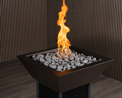 Warming Trends AON Metal Architectural Pinnacle Square Wok Metal Vessels w/ Crossfire Brass Burner