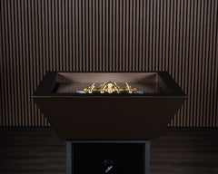 Warming Trends AON Metal Architectural Pinnacle Square Wok Metal Vessels w/ Crossfire Brass Burner