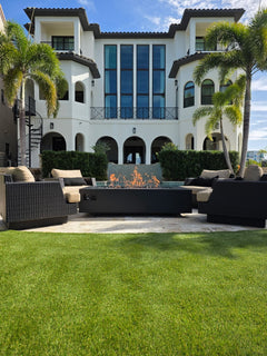 Warming Trends AON Powder-Coated Aluminum Rectangular Fire Table w/ Crossfire Brass Burner