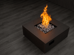 Warming Trends AON Powder-Coated Aluminum Square Fire Table w/ Crossfire Brass Burner