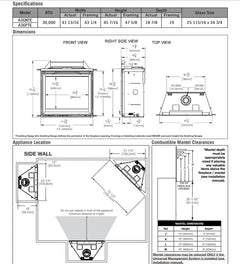 Napoleon A42 Altitude Direct Vent Gas Fireplace, 42-Inch, Electronic Ignition