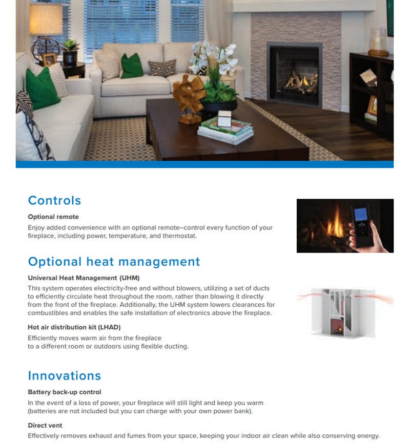 Napoleon A36 Altitude Direct Vent Gas Fireplace, 36-Inch