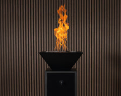 Warming Trends AON Metal Architectural Pinnacle Square Wok Metal Vessels w/ Crossfire Brass Burner