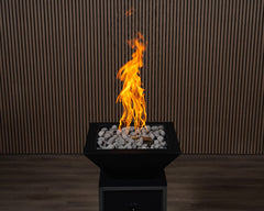 Warming Trends AON Metal Architectural Pinnacle Square Wok Metal Vessels w/ Crossfire Brass Burner
