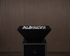 Warming Trends AON Metal Architectural Pinnacle Square Wok Metal Vessels w/ Crossfire Brass Burner