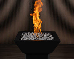 Warming Trends AON Metal Architectural Pinnacle Square Wok Metal Vessels w/ Crossfire Brass Burner